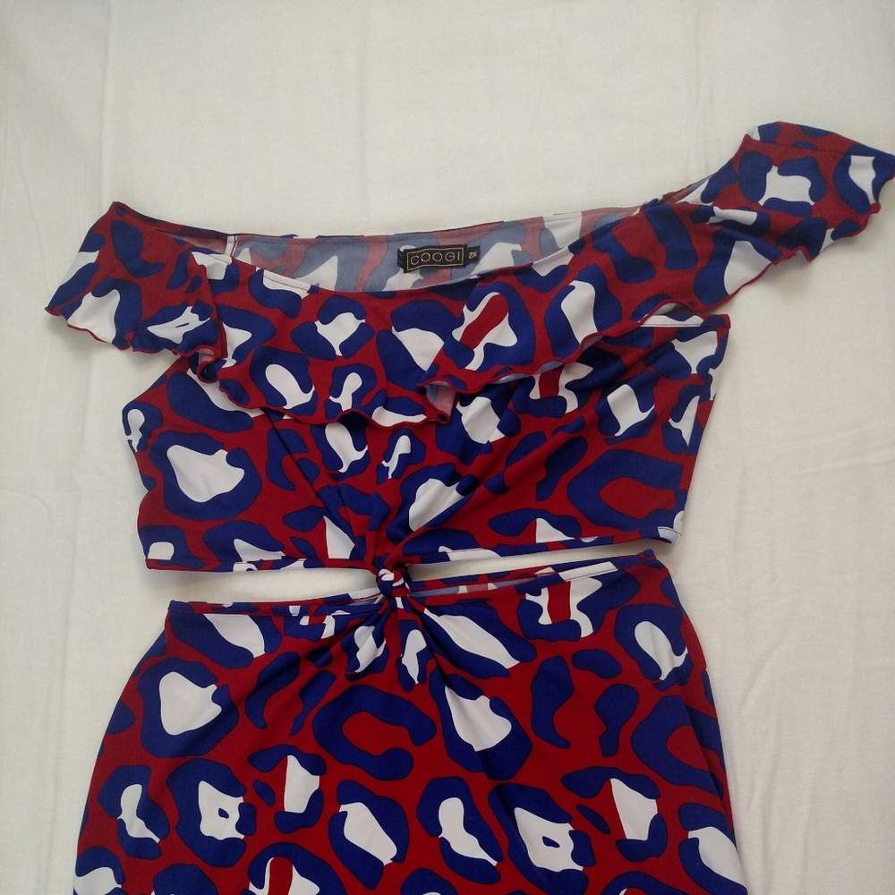 🐝COOGI PARTY DRESS SIZE 2X COLORFUL LEOPARD PRINT - Picture 2 of 8